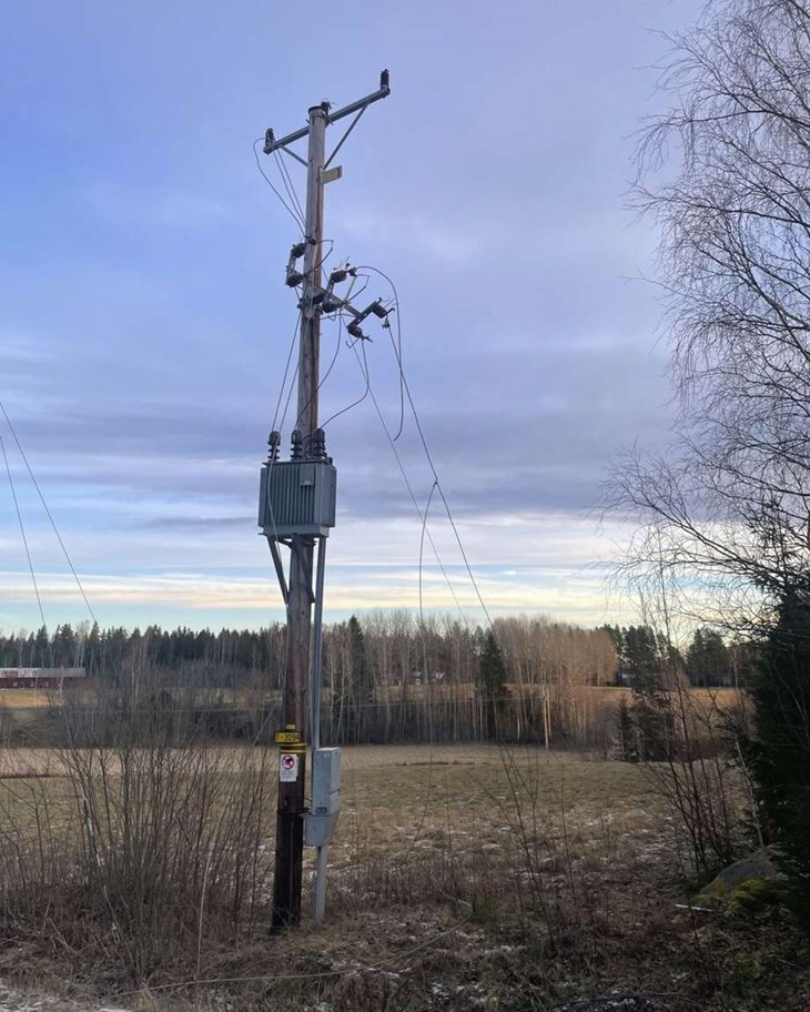 En varning gick ut att inte närma sig stormdrabbade stolpar och ledningar. Foto: Hedemora Energi